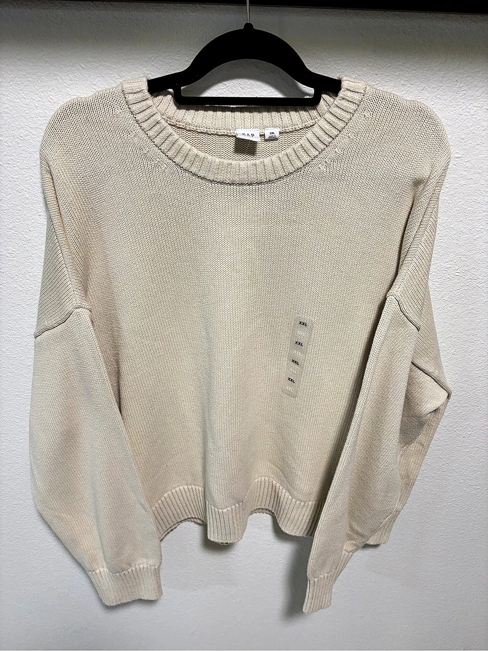 NWT GAP Crewneck Sweater - Cream - XXL - 100% Cotton